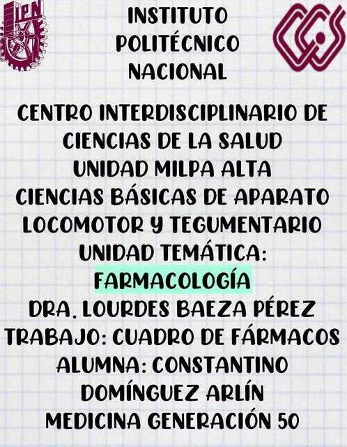 cuadros de farmacos tegumetario y locomotor CDA