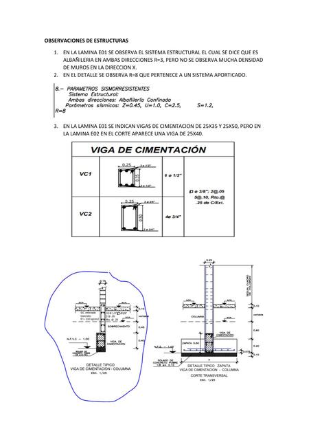 Observaciones de Estructuras