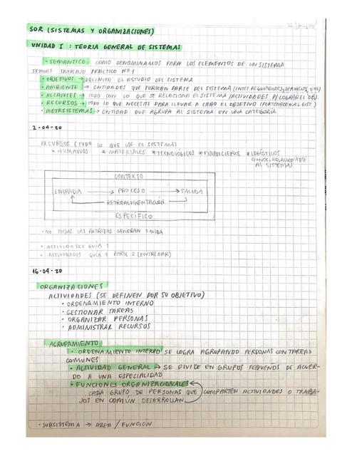 Notas Sistemas y Organizaciones Practico