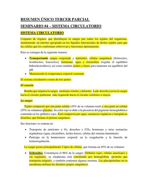 Parcial de Sistema Circulatorio