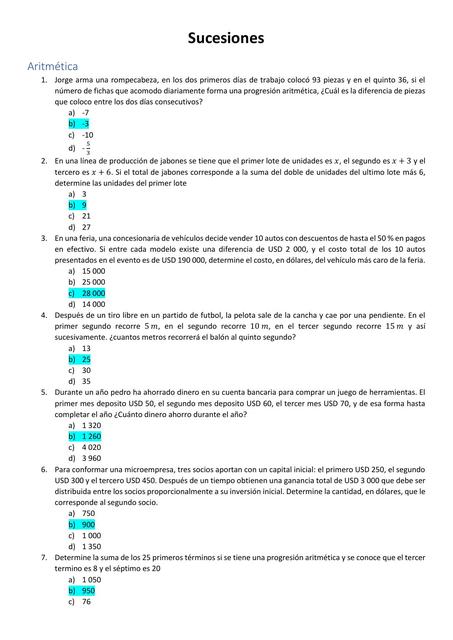 Ejercicios de Sucesiones 