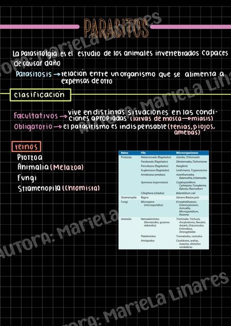 Generalidades de los parásitos