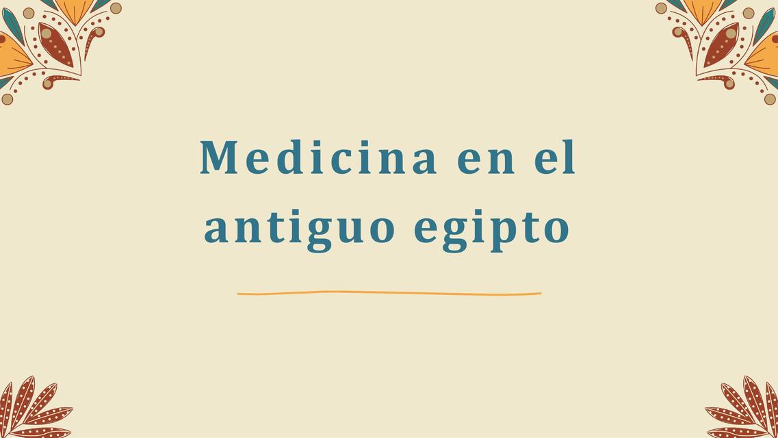 Medicina en el Antiguo Egipto