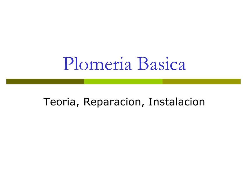 Manual de plomería básica