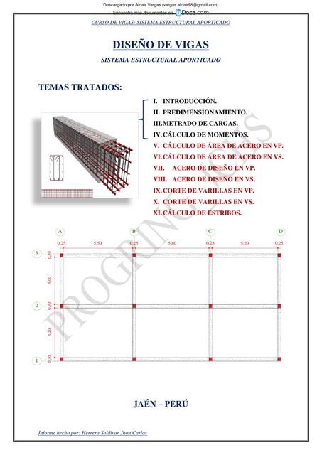 DISEÑO DE VIGAS PREDIMENSIONAMIENTO