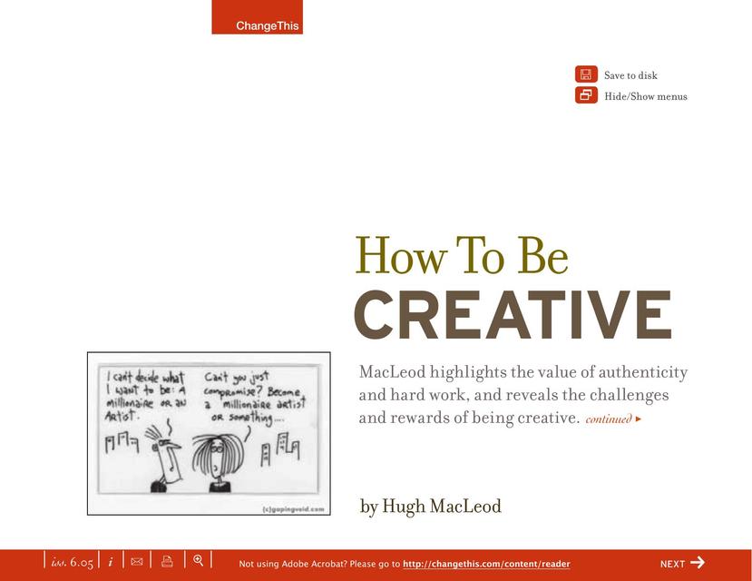 How To Be Creative By Hugh Mcleod