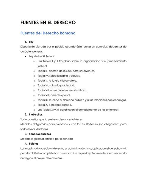 Fuentes en el Derecho