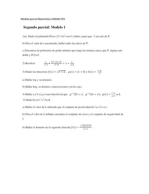 Modelo parcial Matemática UNSAM CPU