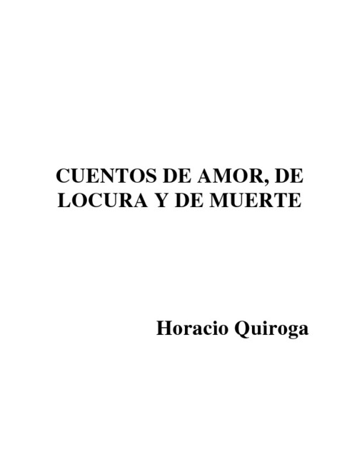 Cuentos De Amor Horacio Quiroga