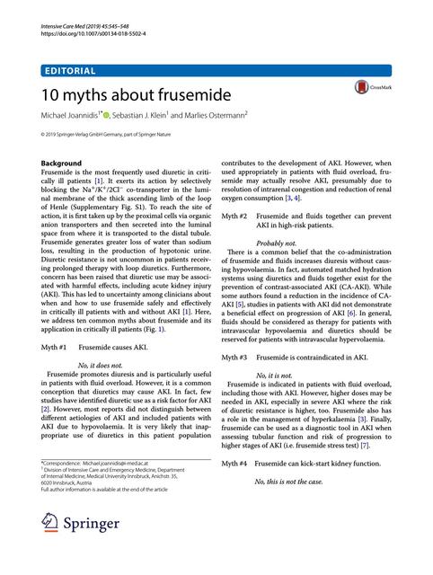 10 mitos del FRUSEMIDE