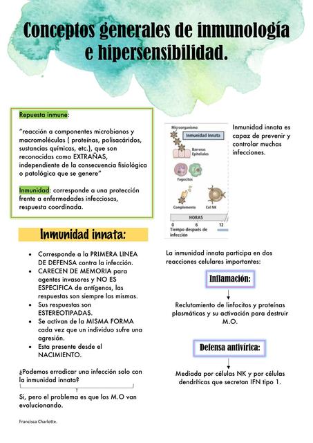 Conceptos Generales de Inmunología e Hipersensibilidad