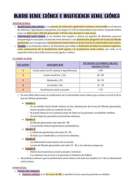 Injuria renal crónica