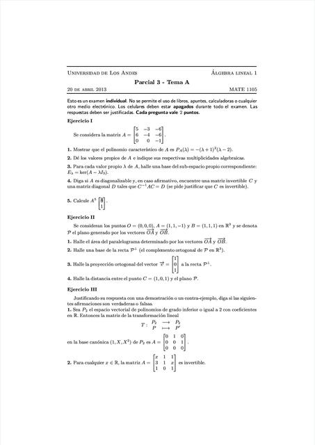 algebra lineal examen 