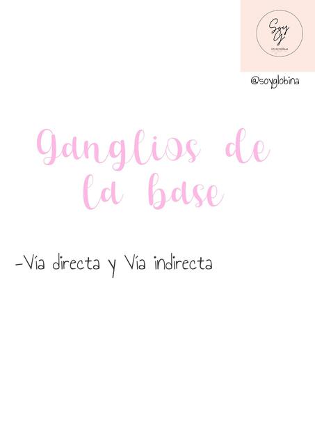 Vía Directa y Vía Indirecta. Ganglios De La Base