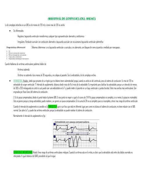 Arritmias de Complejos QRS Anchos 