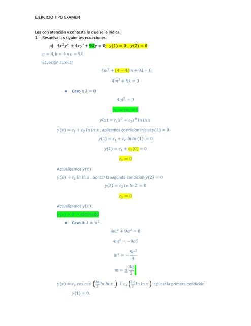 Ejercicio Resuelto de Ecuación diferencial de Cauchy-Euler