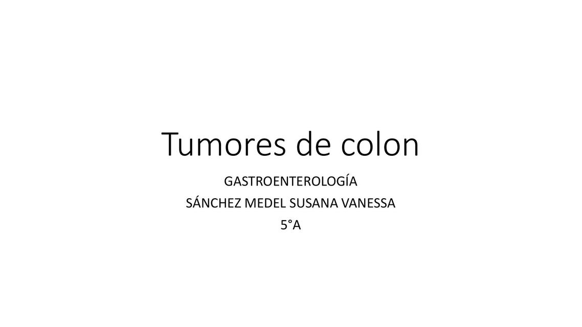 Tumores de Colon