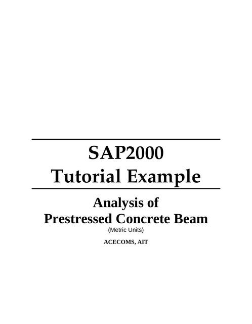 Design And Analysis Of Prestressed Concrete Beam