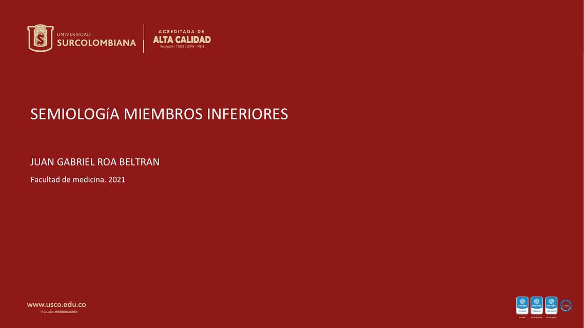 Semiología de Miembros Inferiores