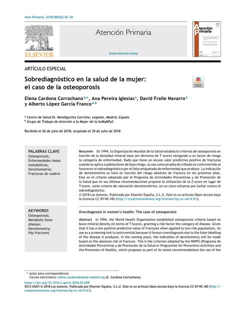 Diagnóstico de osteoporosis 