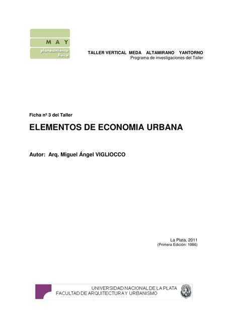 Elementos de Economía Urbana