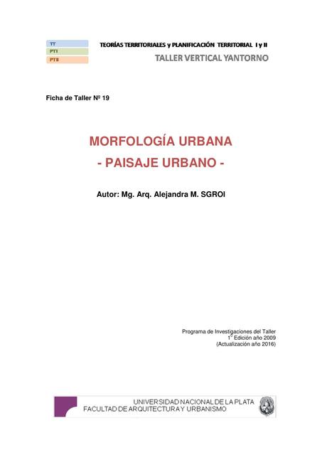 Ficha N 19 Morfología Urbana