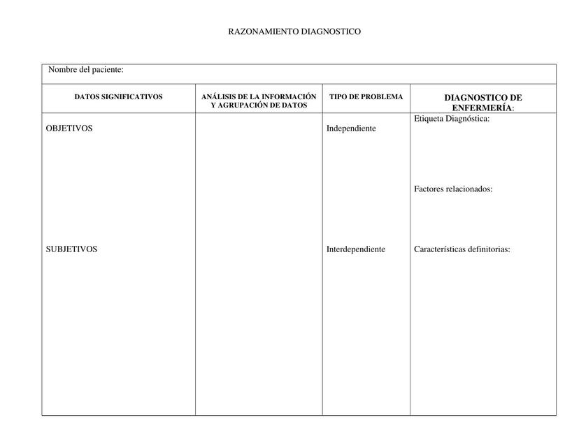 Formato de Plan de Cuidados