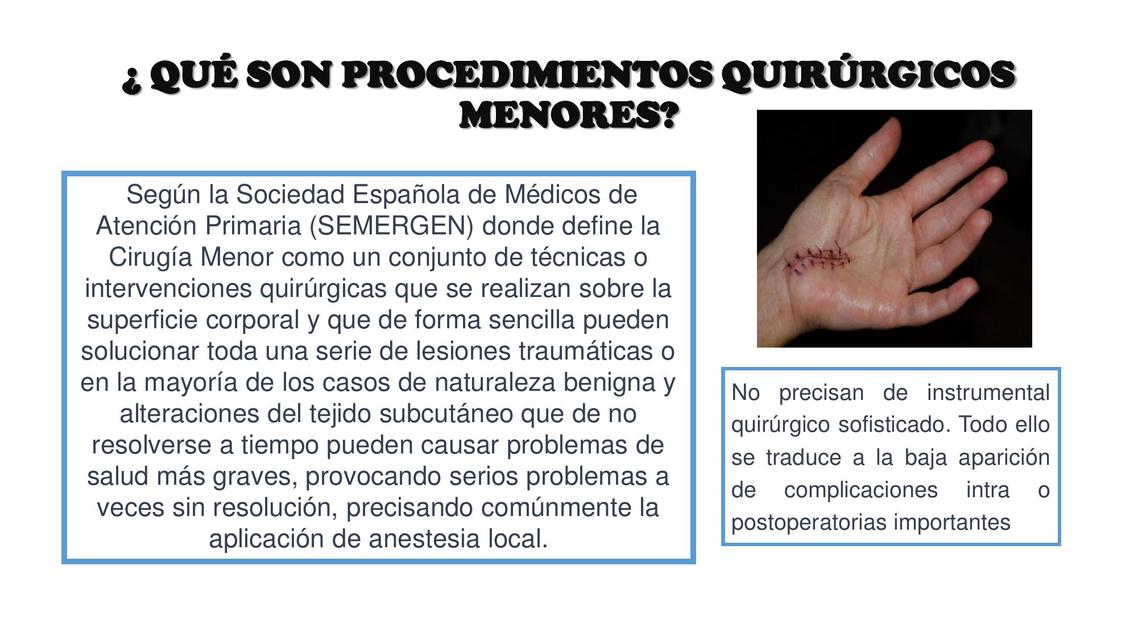 Procedimientos Quirúrgicos Menores