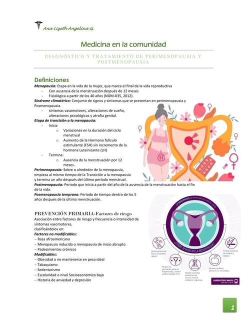 Menopausia (Perimenopausia y Posmenopausia) 