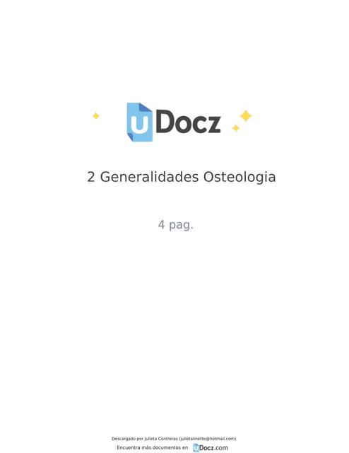 Generalidades osteología 