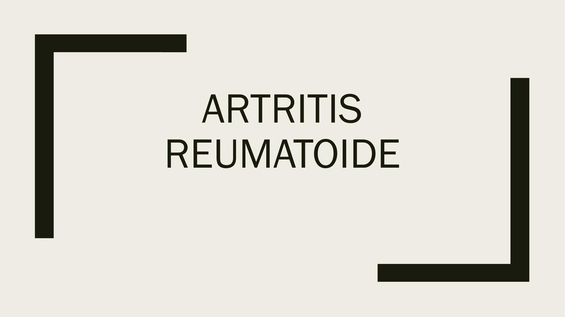 Artritis Reumatoide 