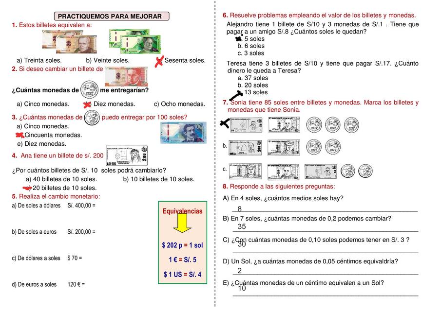 Billetes y monedas