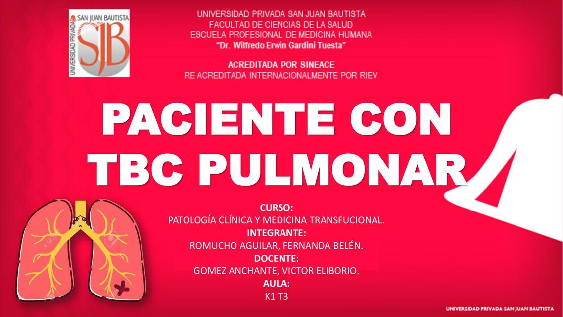 Paciente con TBC Pulmonar 