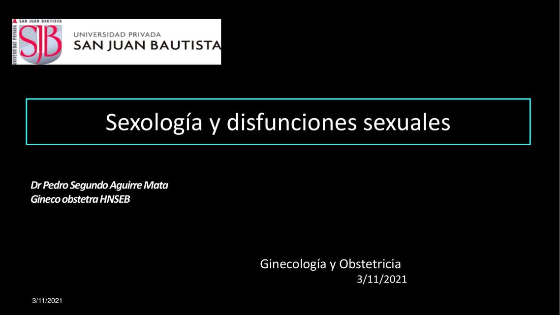 Sexología y Disfunciones Sexuales