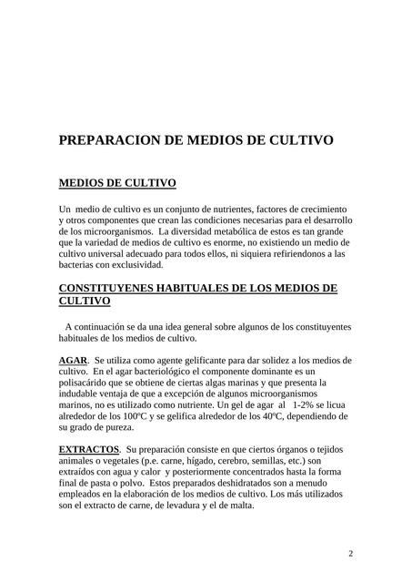 Medios de cultivo