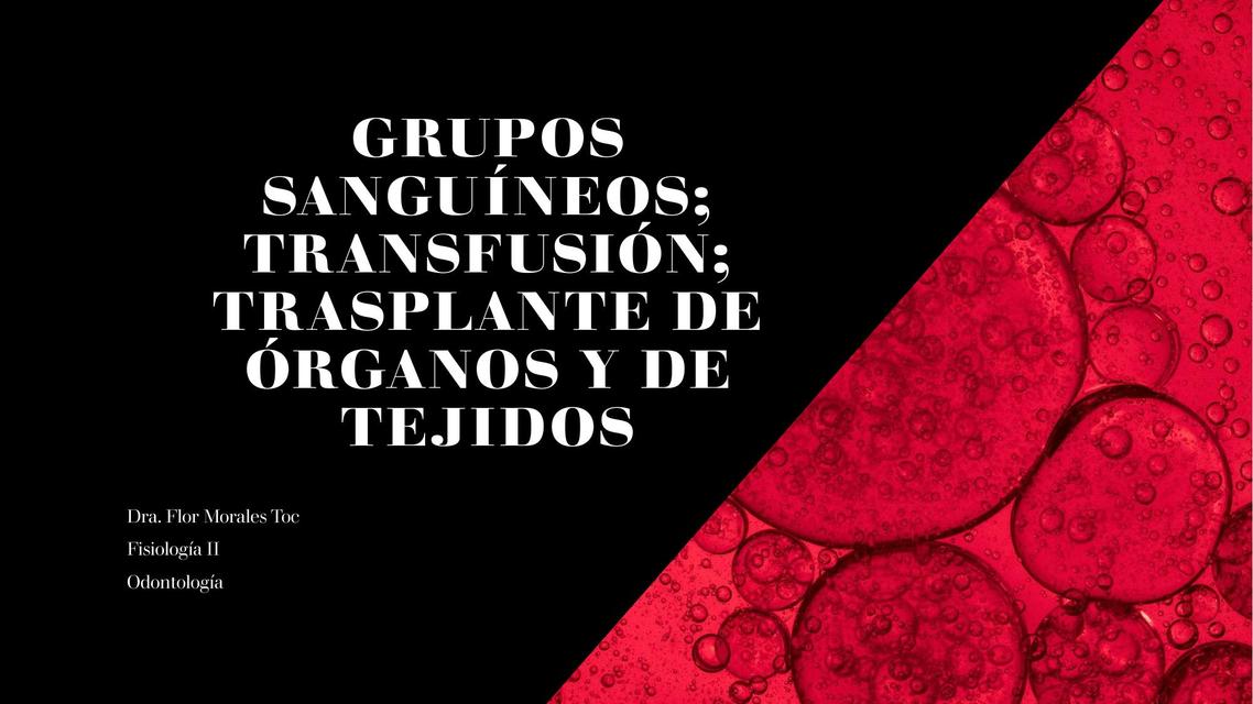 Grupos Sanguíneos: Transfusión; Trasplante de Órganos y Tejidos