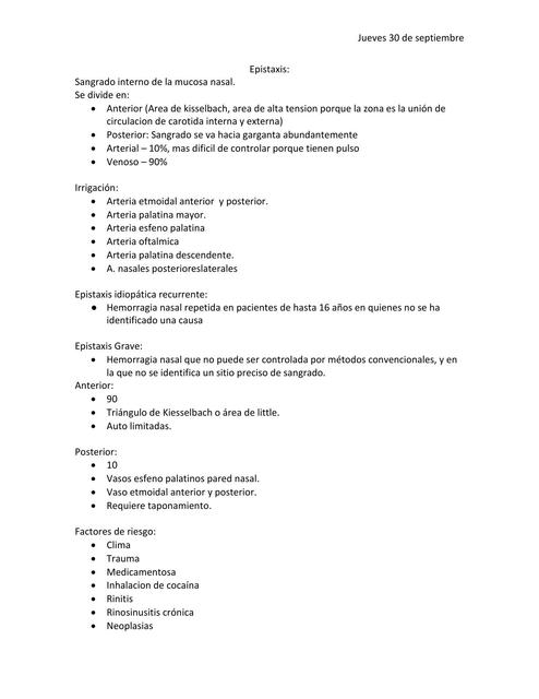 Epistaxis y Fracturas