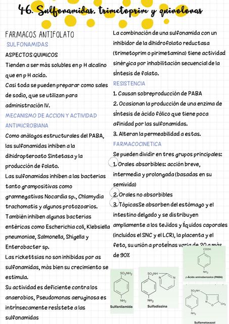 Sulfonamidas, Trimetoprim y Quinolonas