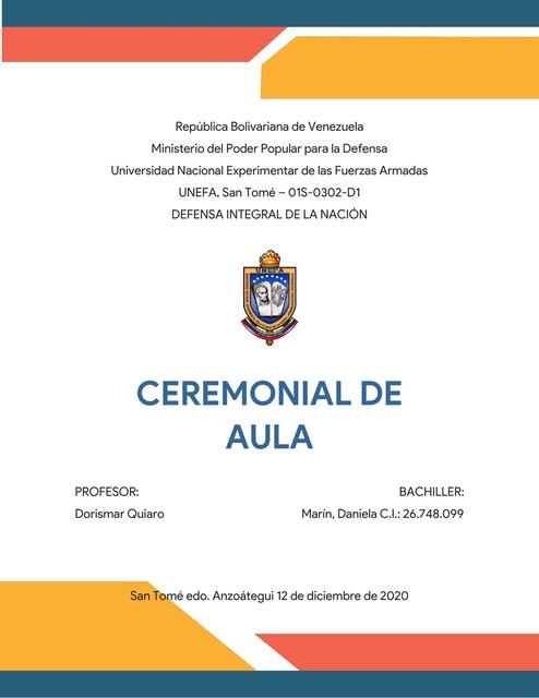 Ceremonial en el Aula