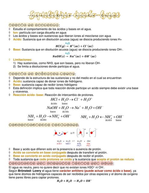 Resumen Equilibrio ácido Base Astrid Inostroza Udocz