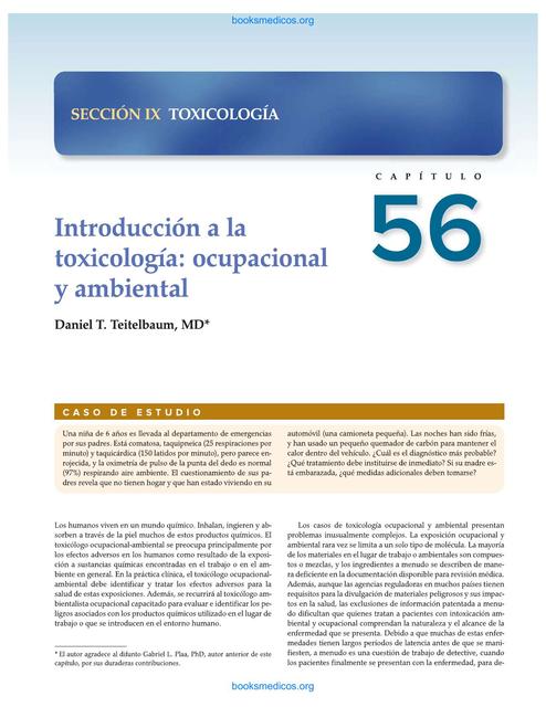 Introducción a la toxicología ocupacional y ambiental