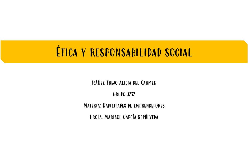 Ética y Responsabilidad Social