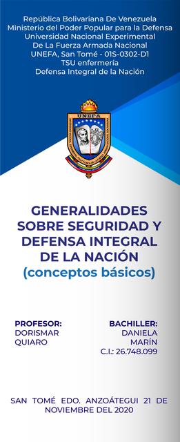 Conceptos Básicos de la Defensa Integral de la Nación