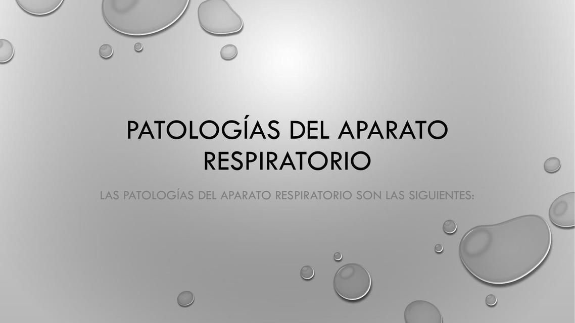 Enfermedades del Aparato Respiratorio