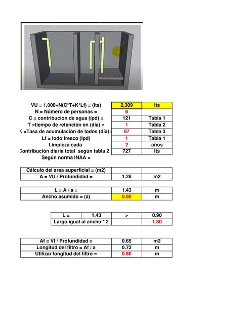 CÁLCULO DE TANQUE SÉPTICO Y TRAMPA DE GRASAS
