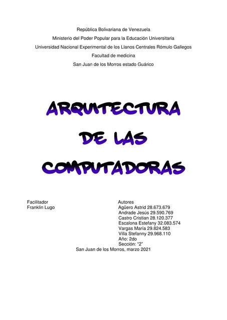 Arquitectura de las computadoras