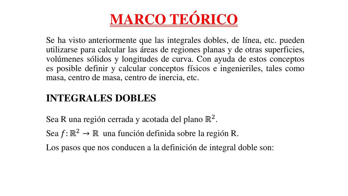 Teoría de Integrales Dobles