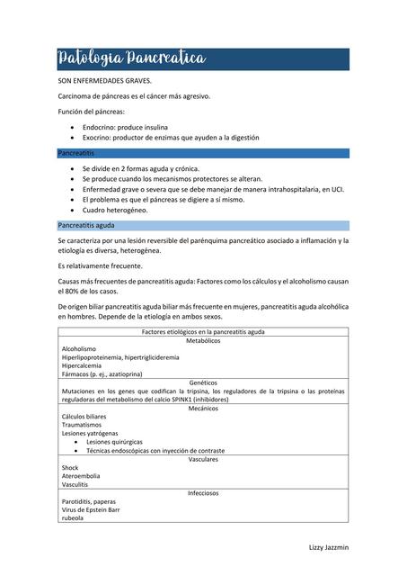 PATOLOGÍA PANCREÁTICA de Robbins y Cotran