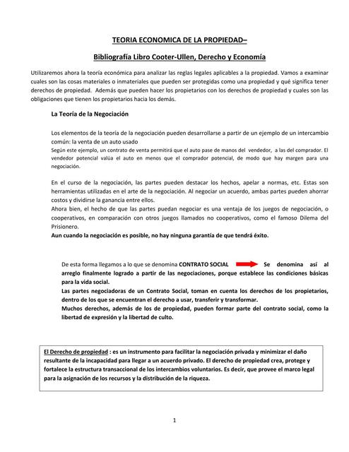 Teoría Económica de la Propiedad - Economía Política