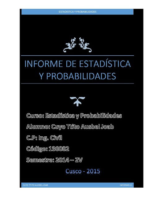 Informe Estadistica Y Probabilidades